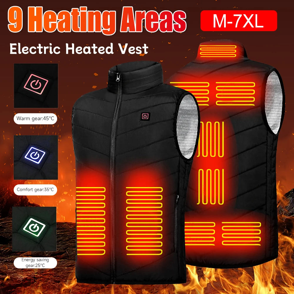 Sikiwind 9 Areas Heated Vest Jacket Men Women Thermal