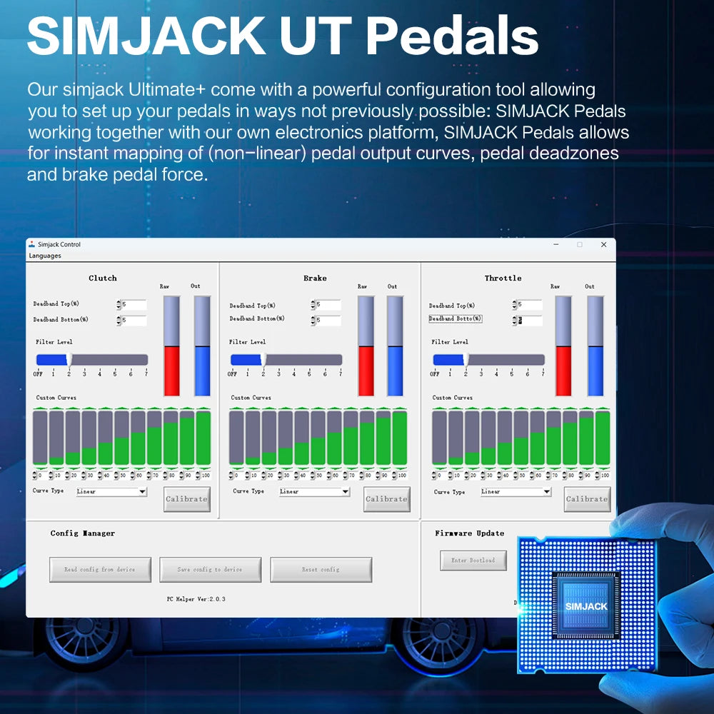 SimJack UT Pedals Sim Racing Load Cell Hydraulic Pedal