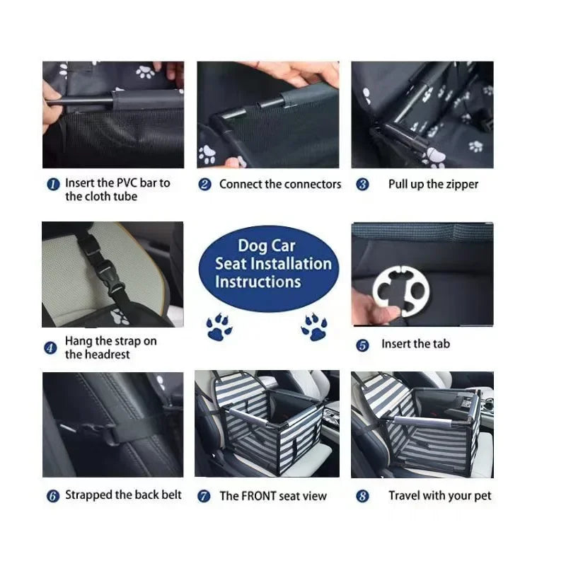 Waterproof Travel Dog Car Seat Cover Hammock For Small Dogs