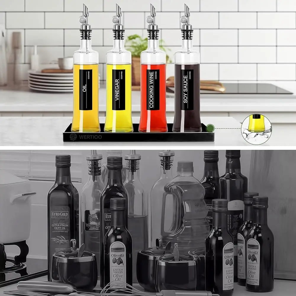 BONJEAN Olive Oil Dispenser Bottle Set With Self-Opening Spouts