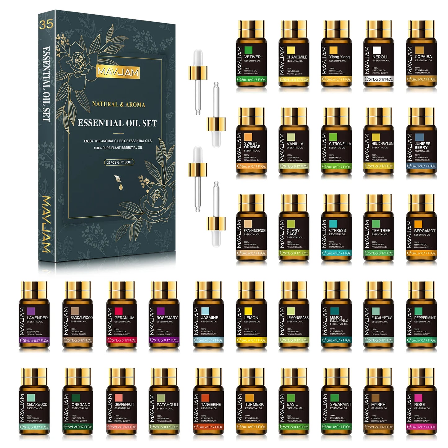 MAYJAM Essential Oils Set 35pcs For Humidifier Diffuser