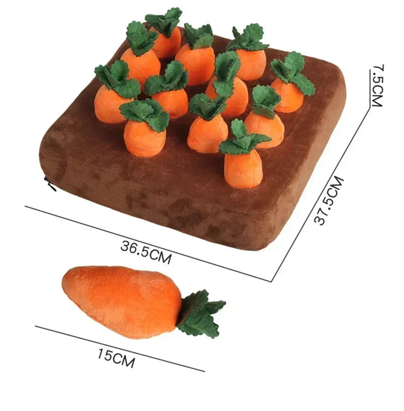 Dog Snuffle Mat Carrot Plush Toy Interactive Puzzle For Pets