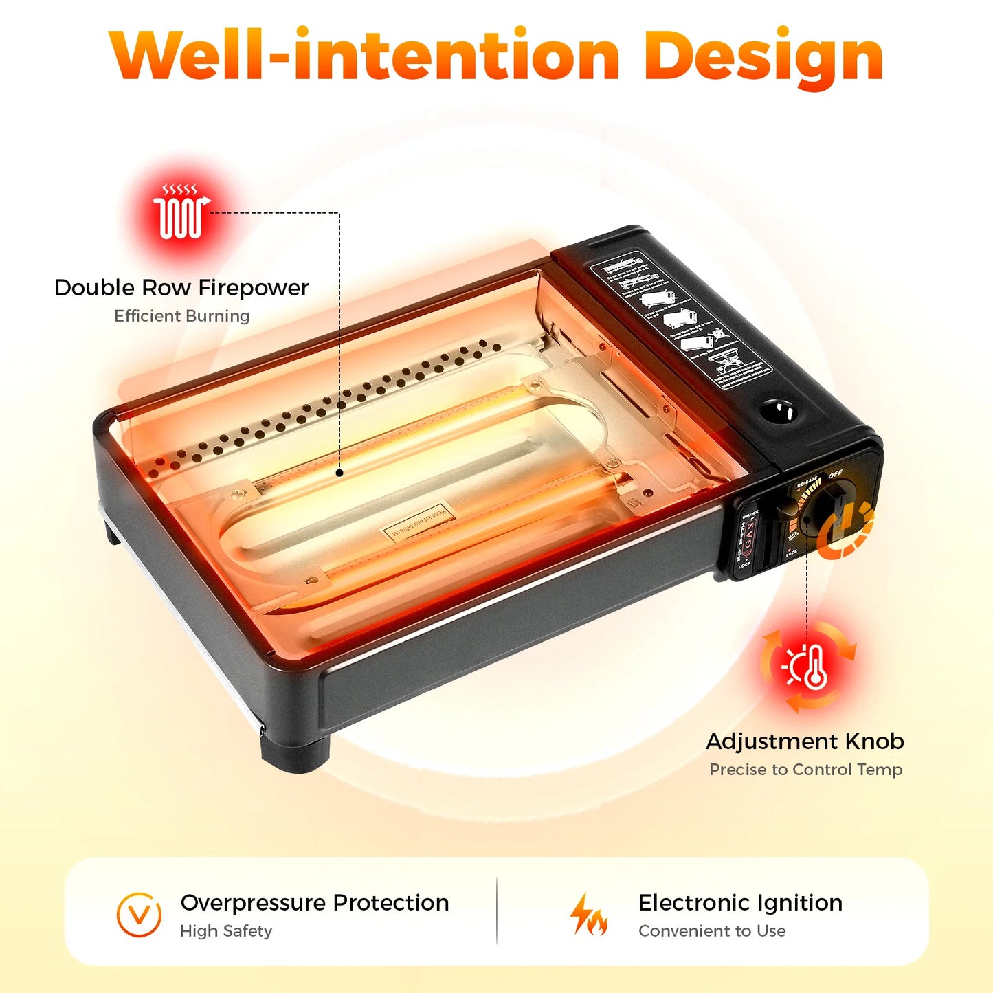 Portable Camping Gas Stove With Ignition For Camping And Travel