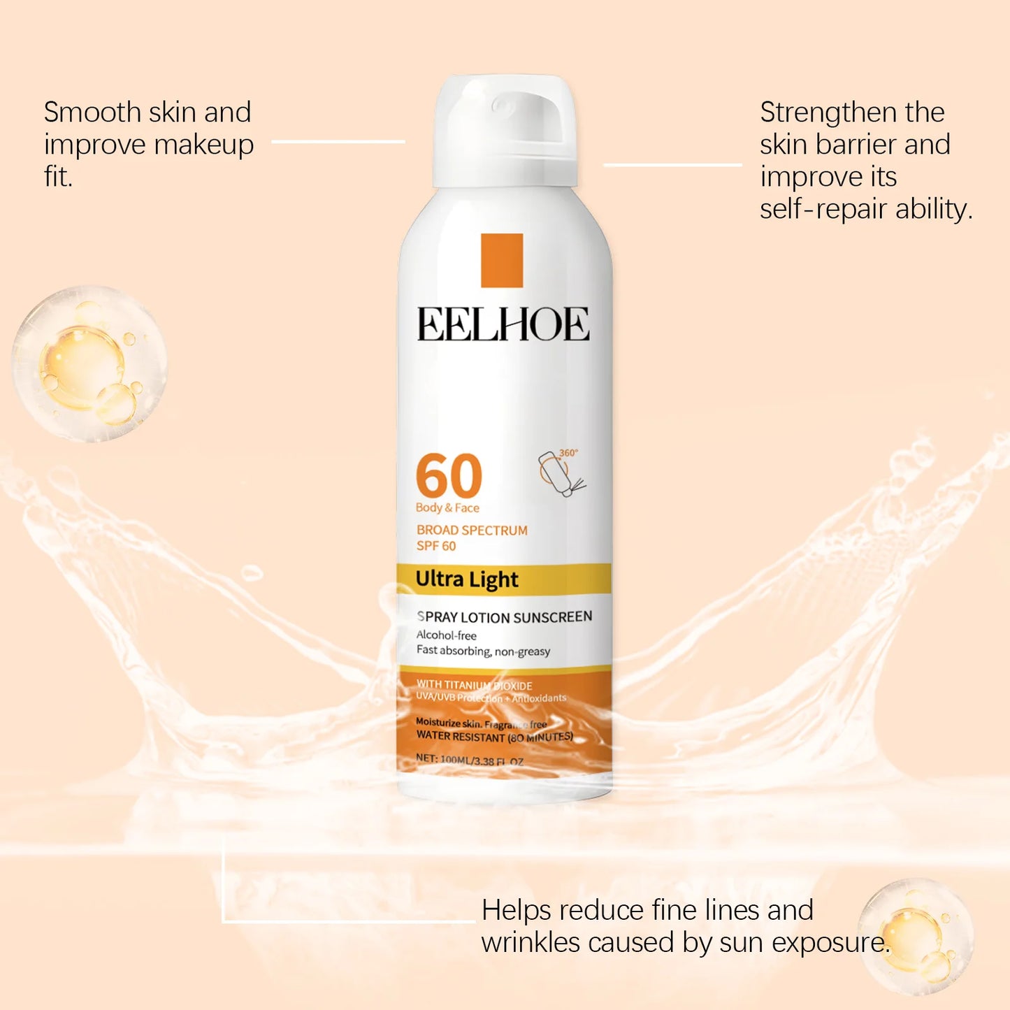 Eelhoe Vitamin E Sunscreen Spray Long Lasting Moisturizing Anti UV