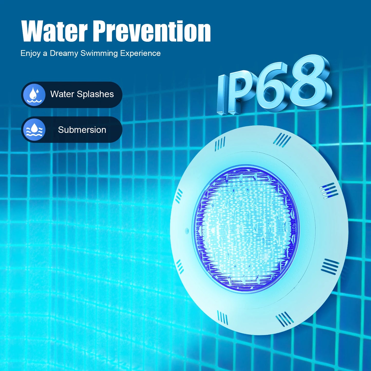 RGB LED Pool Light IP68 Remote Control 45W 460/360 LEDs