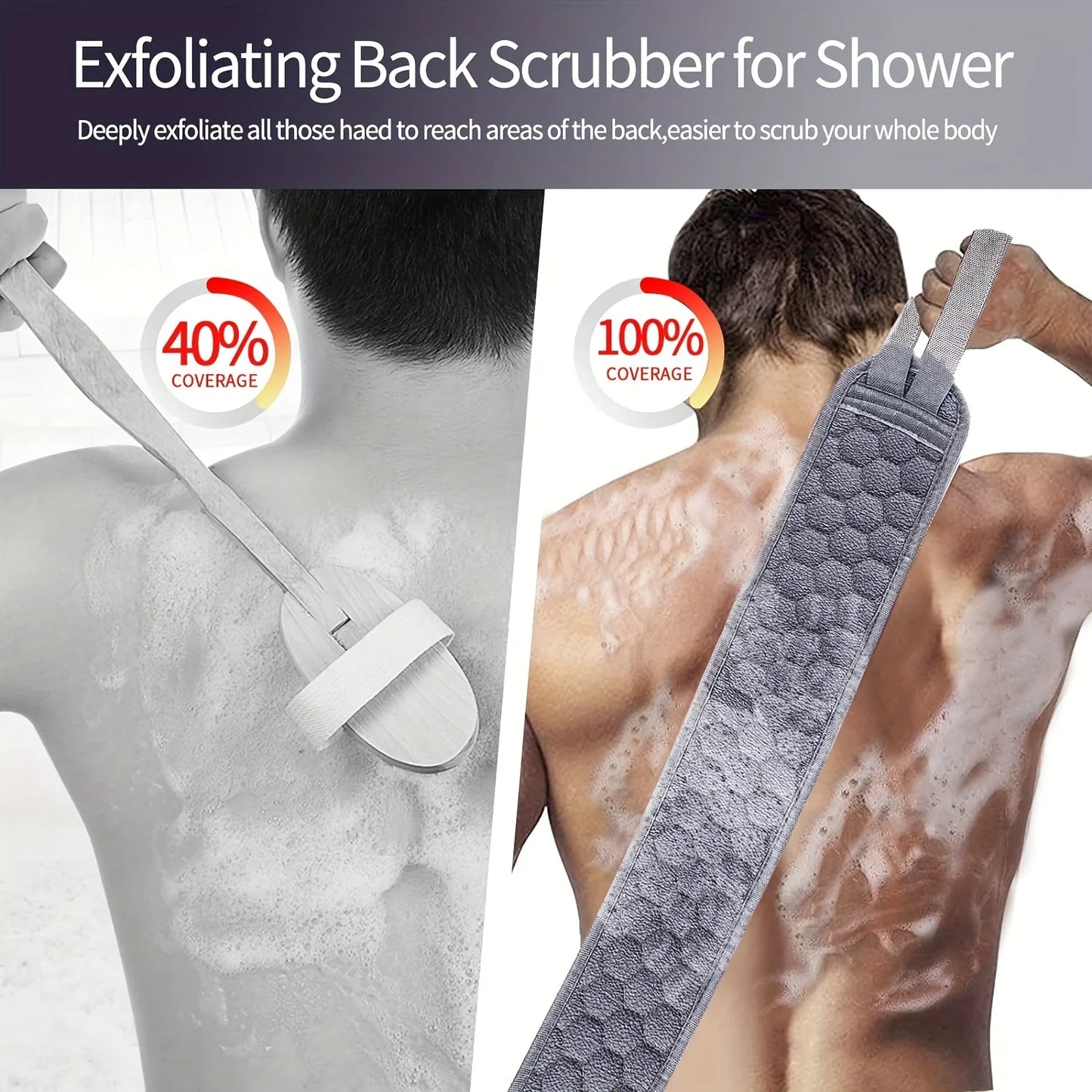 Exfoliating Body Scrubber Set With Back Scrubber Bath Glove And Loofah