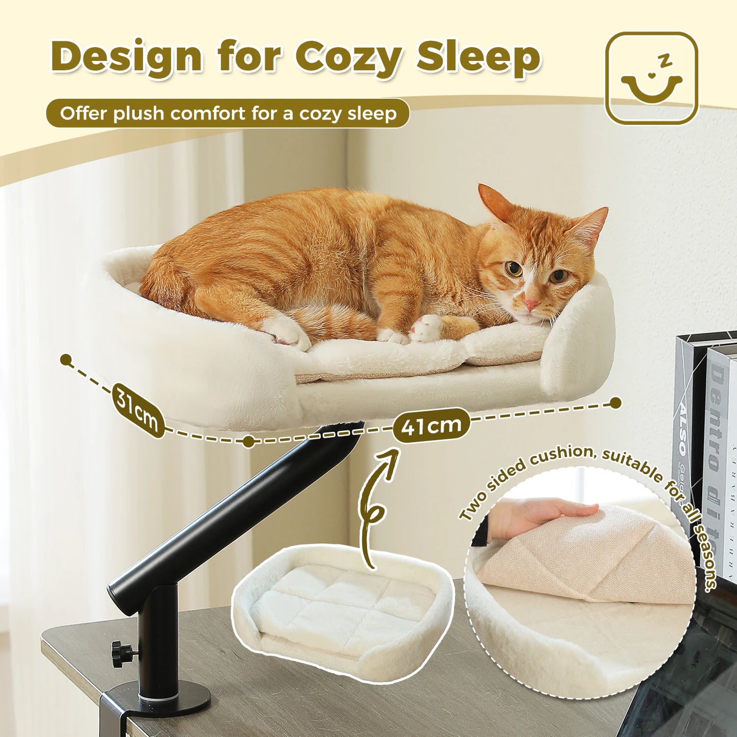 PAWZ Road 360 Degree Rotating Cat Desk Bed Plush Comfort