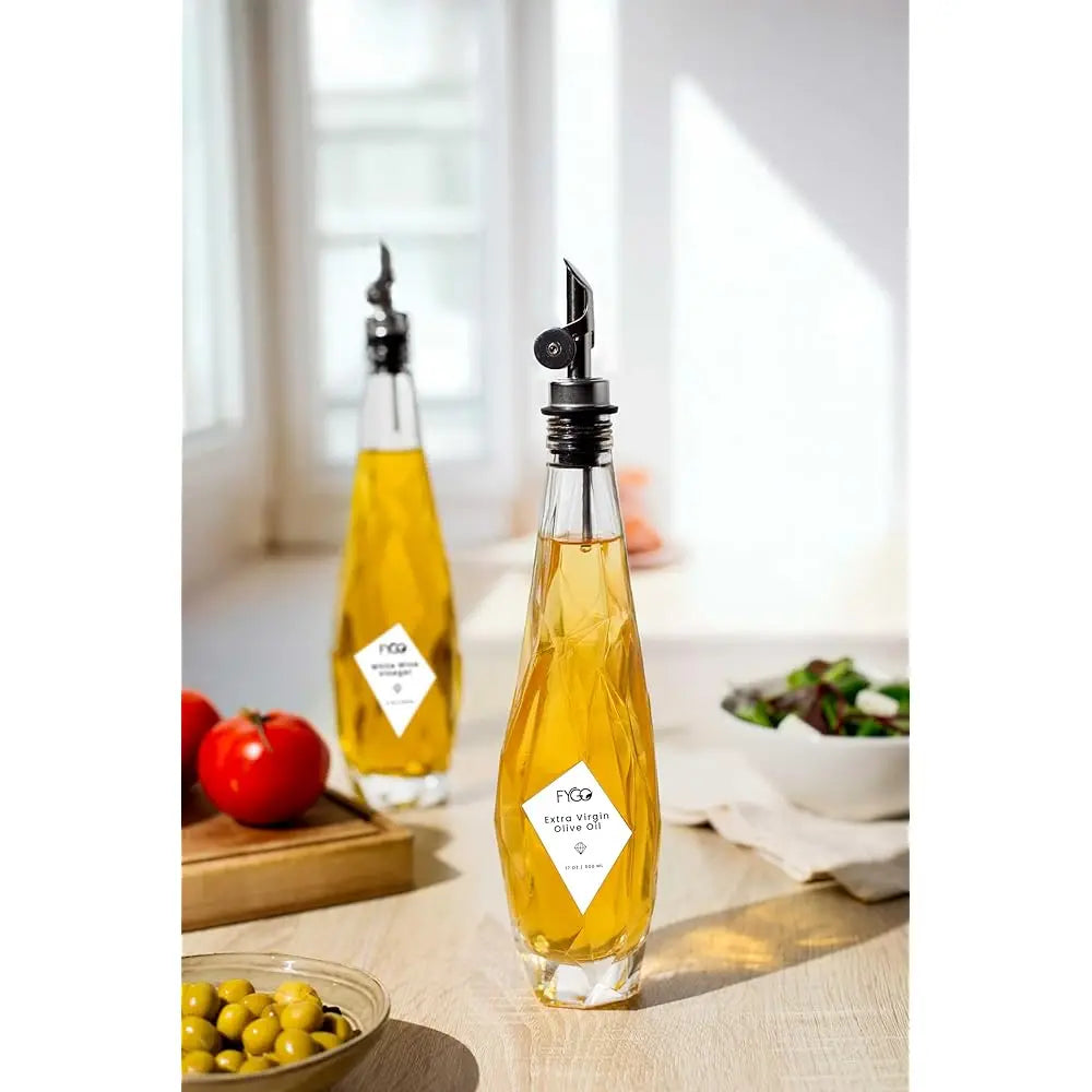Bonjean Diamond Lux Olive Oil Bottle Dispenser Set Glass Pourer