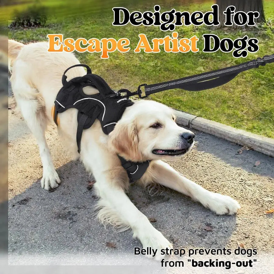 Escape Proof Dog Harness With Reflective Straps And Lift Handle