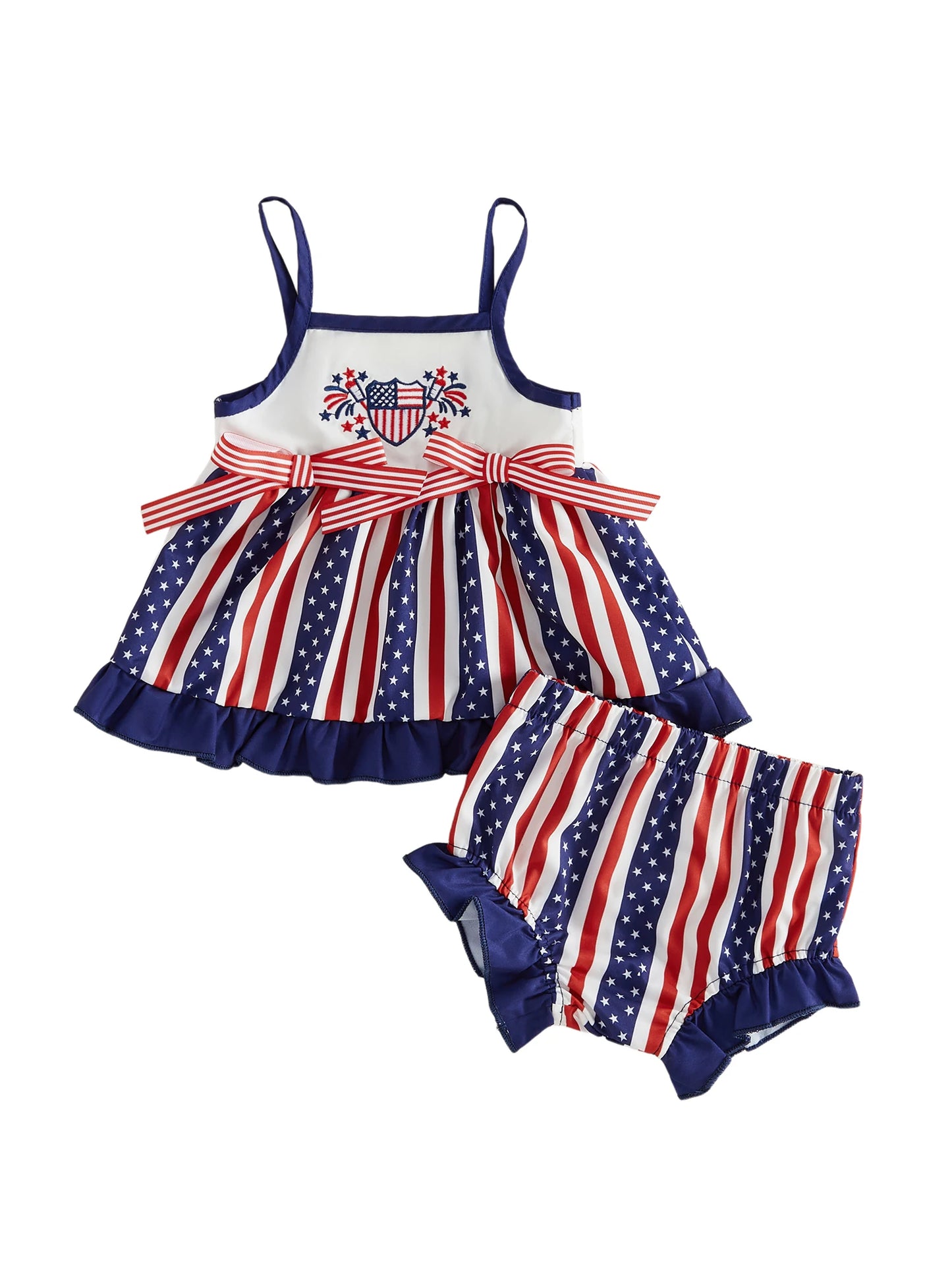 Toddler Girl Independence Day Two Piece Set Cami Tops Shorts