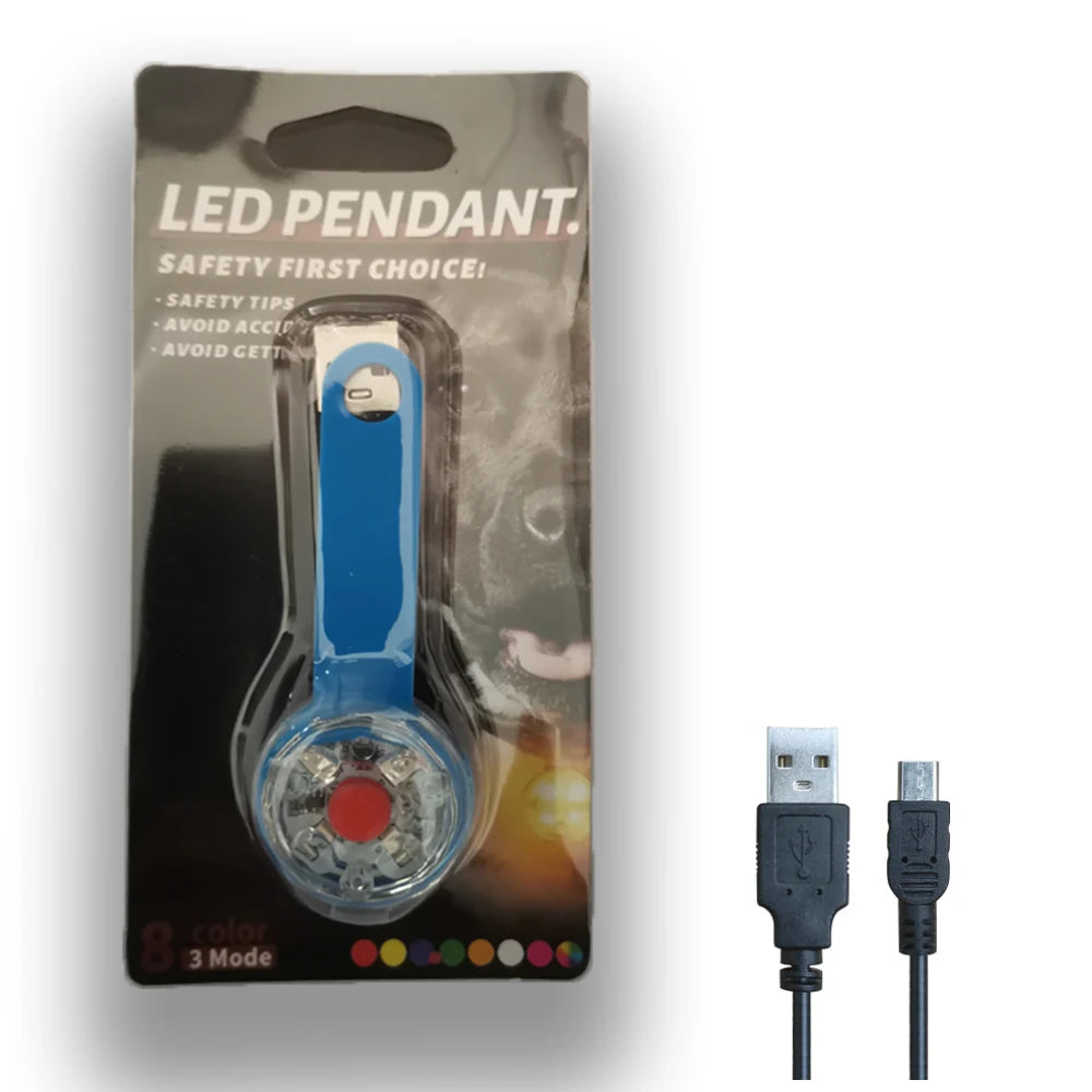 LED Pet Collar Pendant Night Light IPX7 Waterproof Harness