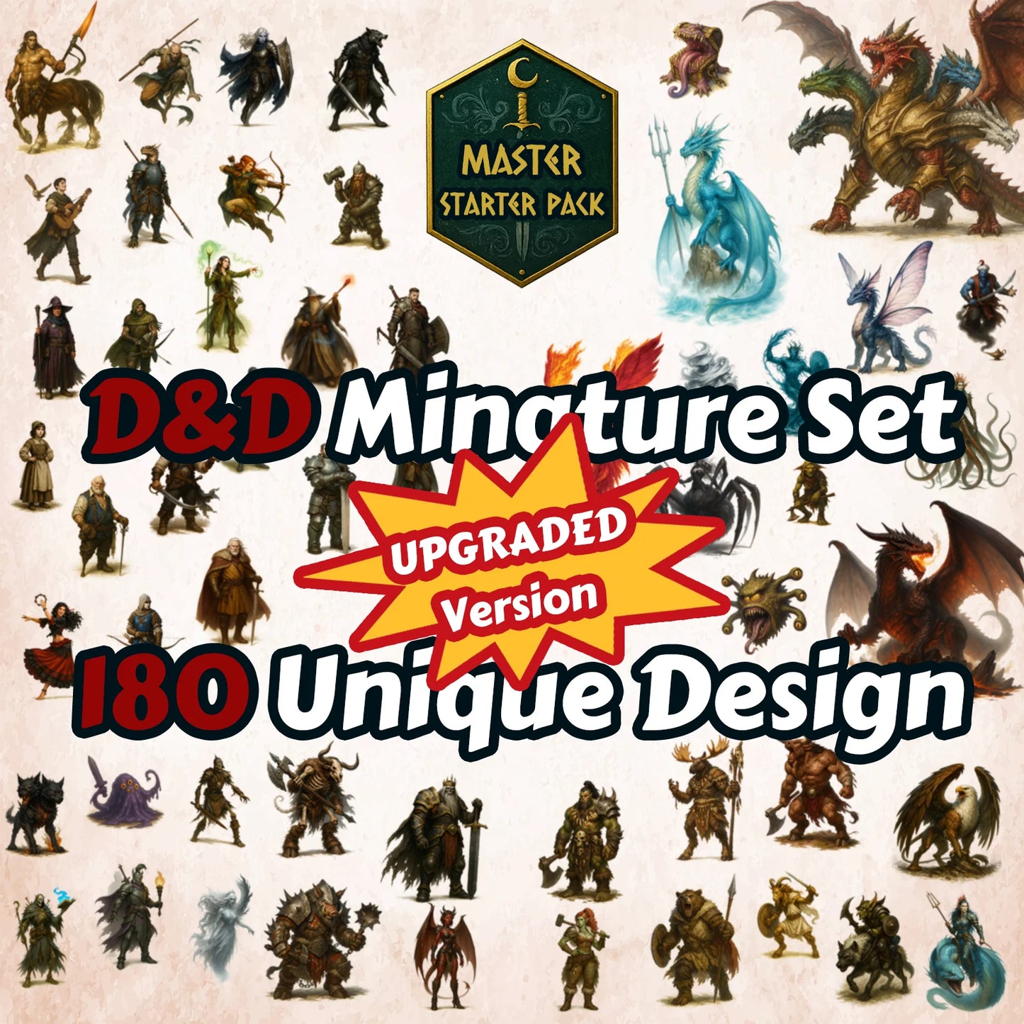 2D Tabletop RPG Miniature Set Cardboard Standee for DnD TTRPG