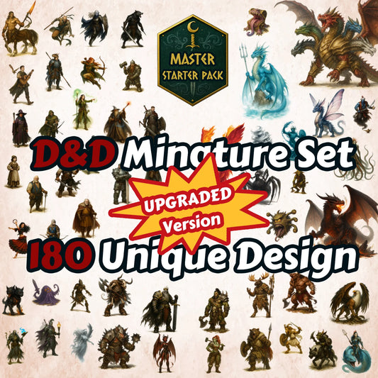2D Tabletop RPG Miniature Set Cardboard Standee for DnD TTRPG