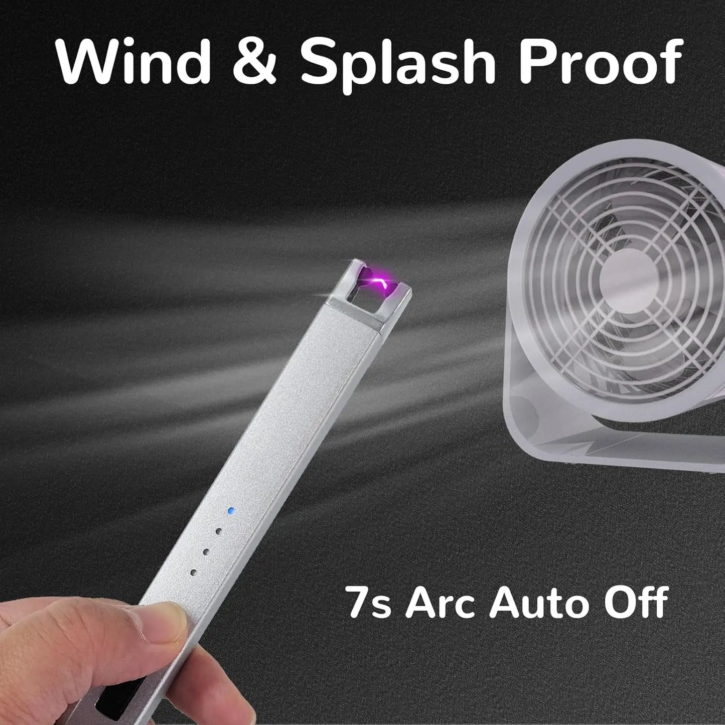 USB Rechargeable Plasma Arc Lighters, 3 Pack, Safety Switch