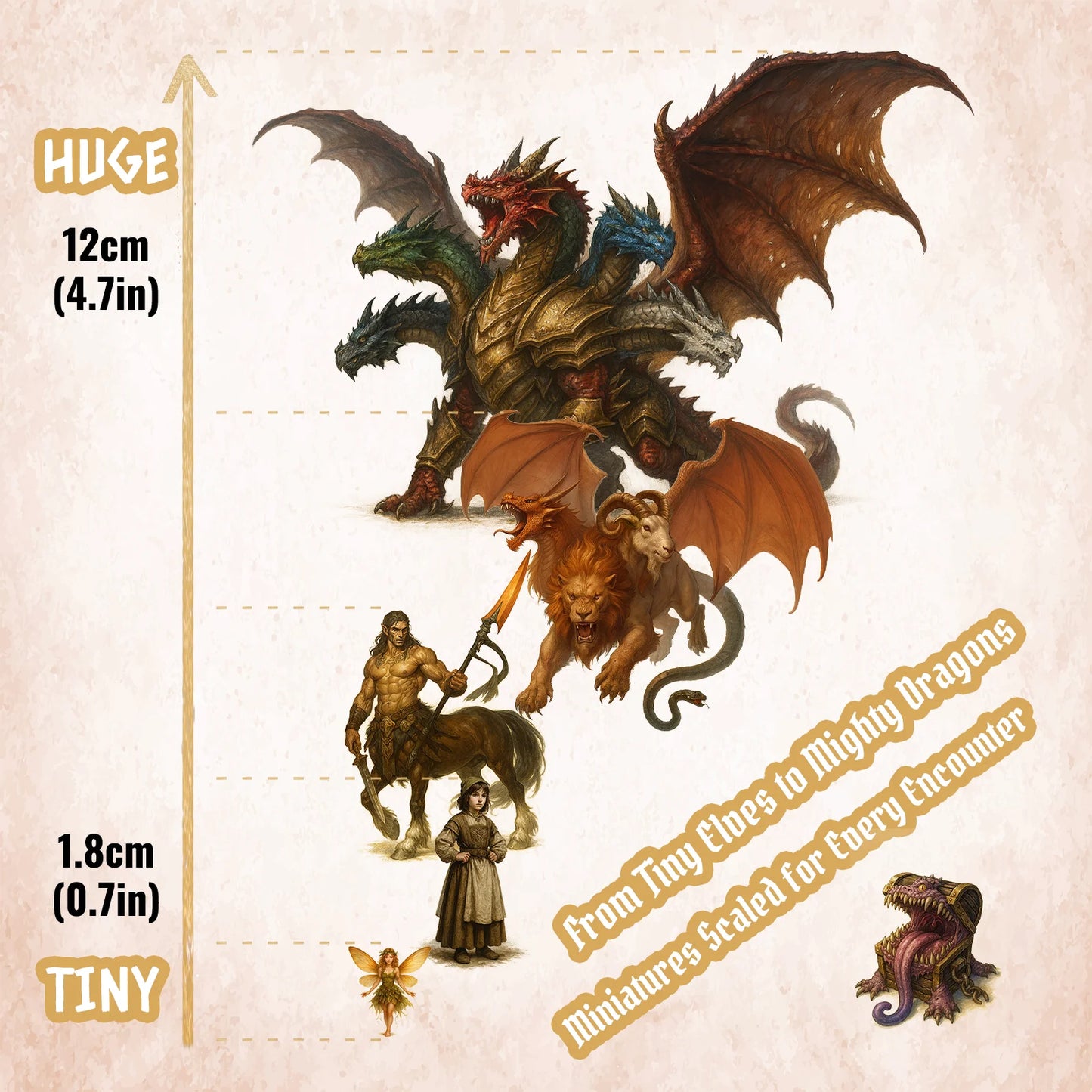 2D Tabletop RPG Miniature Set Cardboard Standee for DnD TTRPG