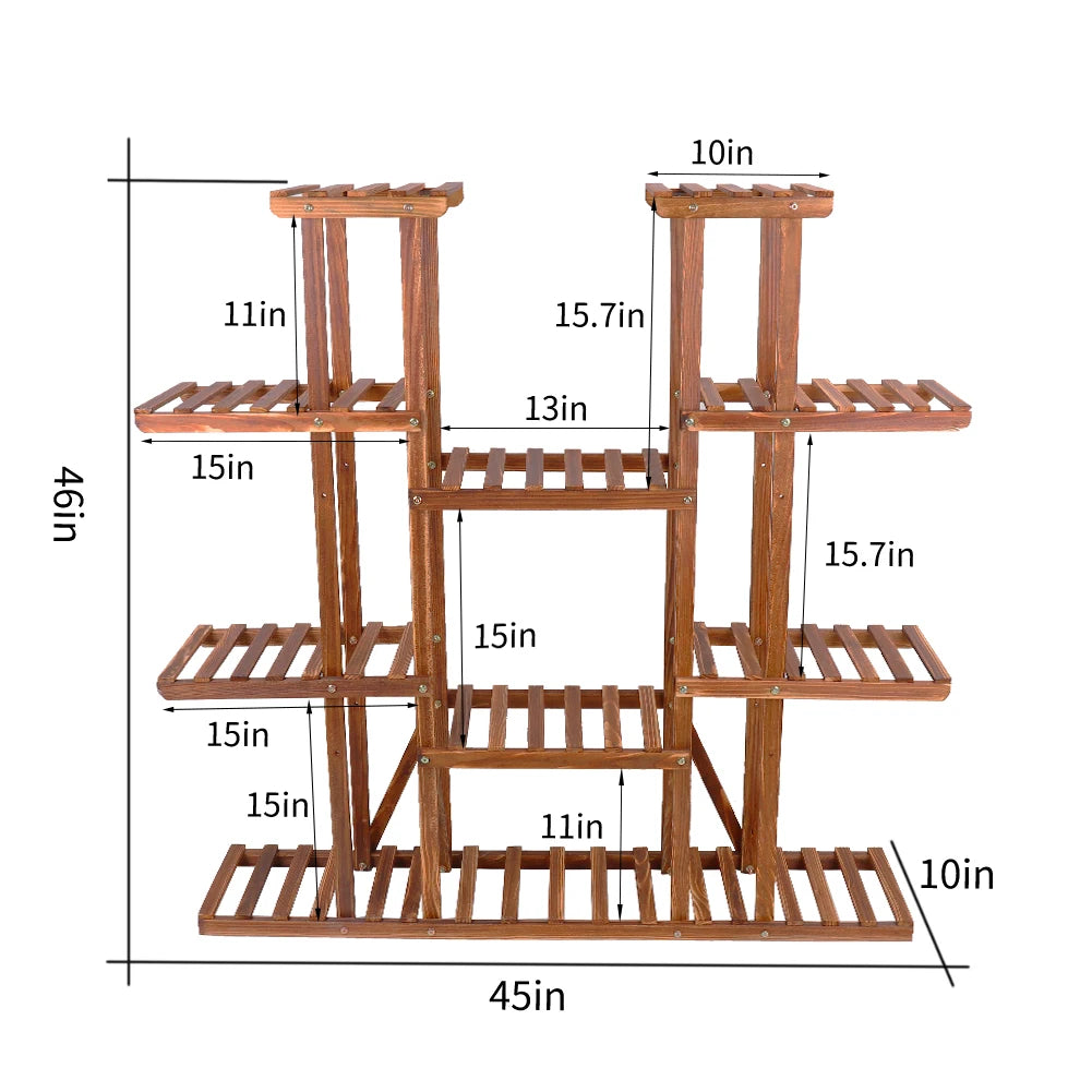Wisfor Wooden Plant Shelf Multi Tier Indoor Outdoor Display