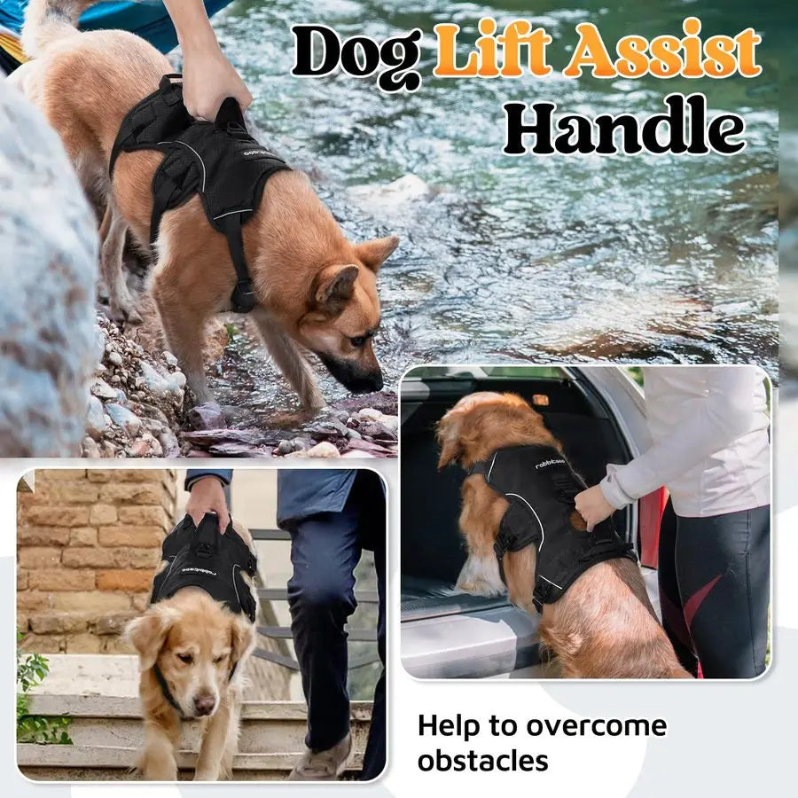 Escape Proof Dog Harness With Reflective Straps And Lift Handle