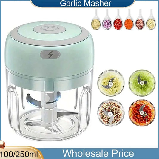 USB Charging Mini Garlic Mincer Chopper For Ginger Onion