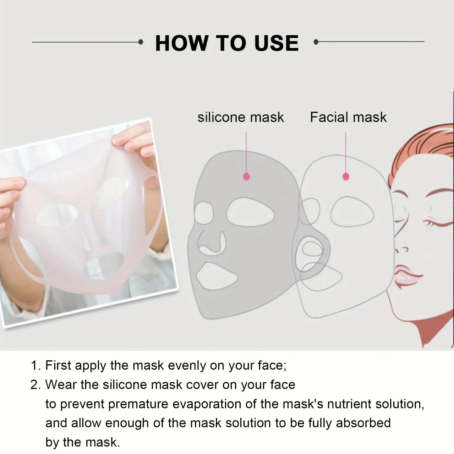 WRDEW 3D Silicone Facial Mask For Moisturizing And Reuse