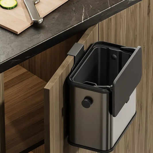 Stainless Steel Compost Bin With Lid For Kitchen Countertop