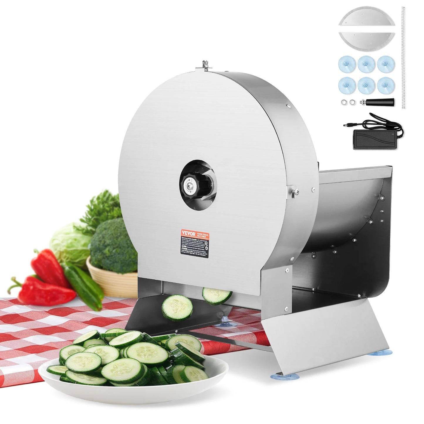 VEVOR Electric Vegetable Slicer Adjustable Commercial Cutter