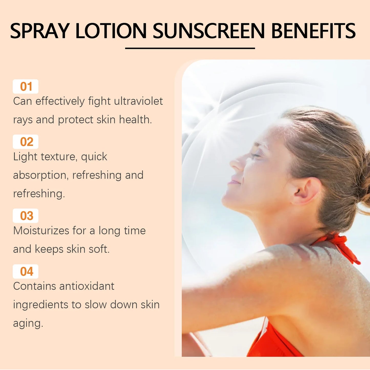 Eelhoe Vitamin E Sunscreen Spray Long Lasting Moisturizing Anti UV