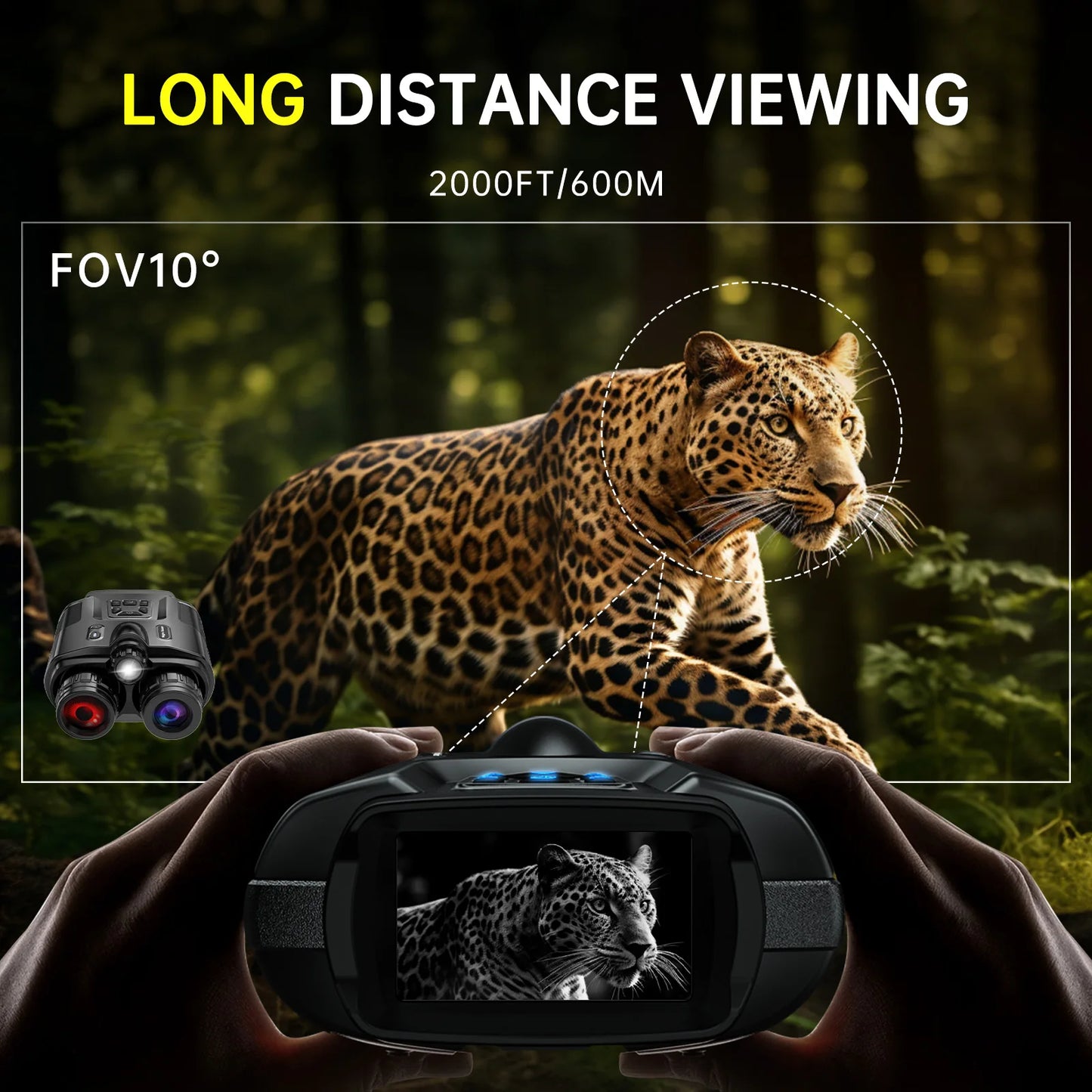 DIYIMIN Night Vision Binoculars 8x Infrared 600m Range