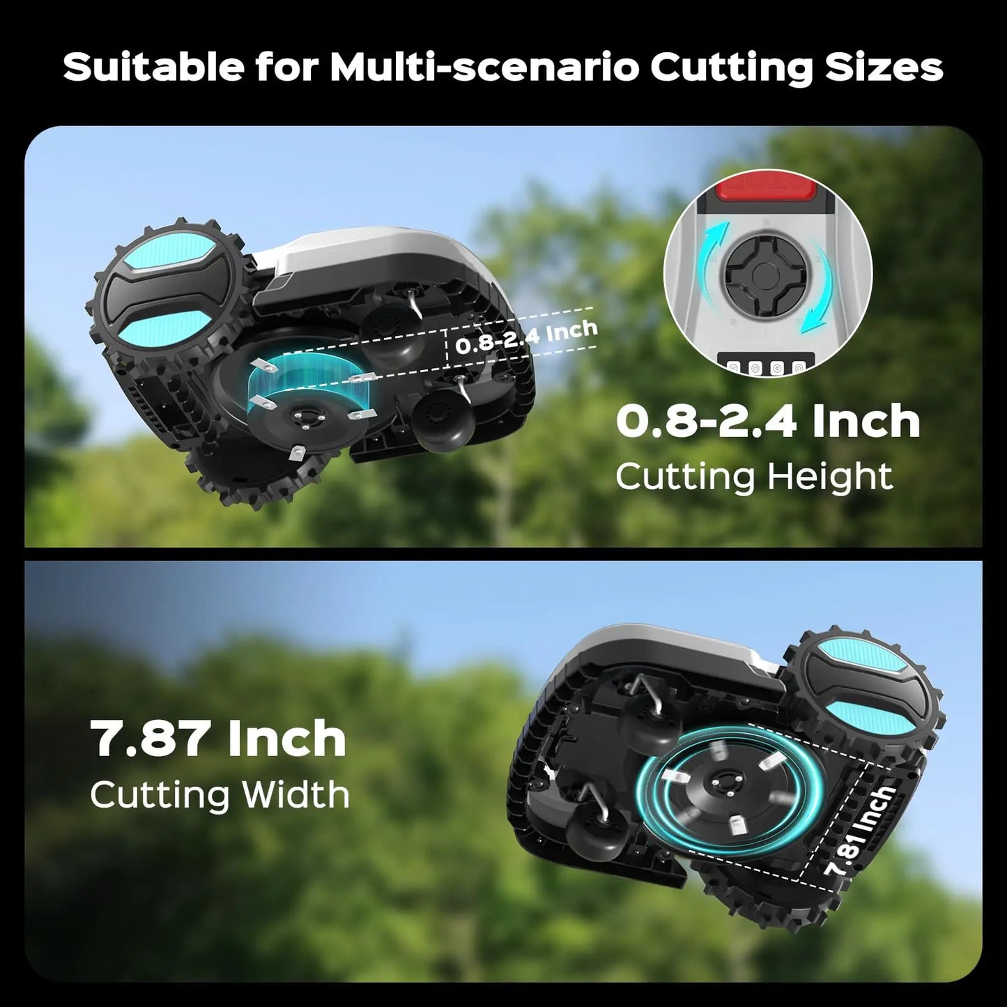 Robot Lawn Mower With App Control Adjustable Cutting Height