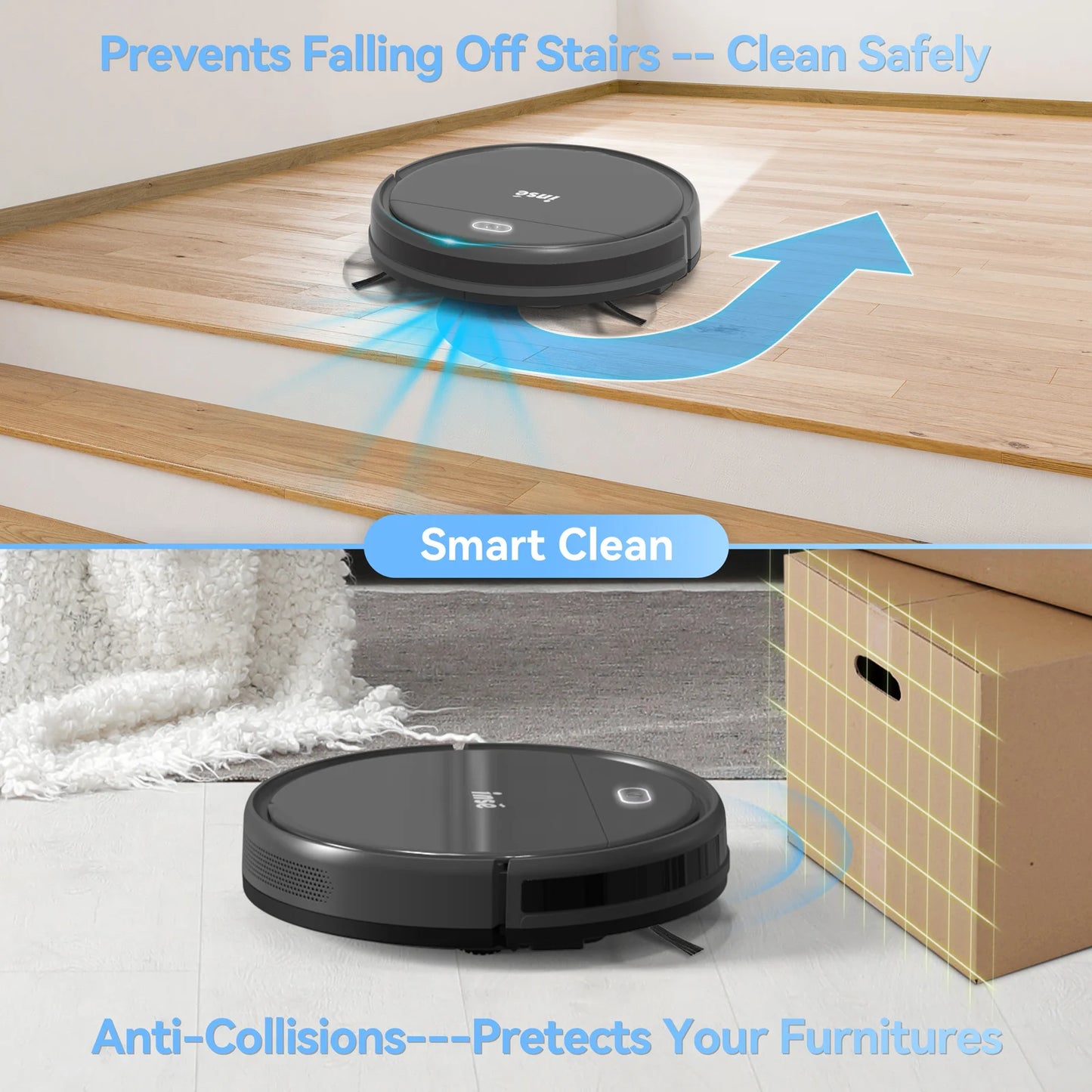 INSE Robot Vacuum Cleaner 3-in-1 Auto Charge With 4000Pa Suction