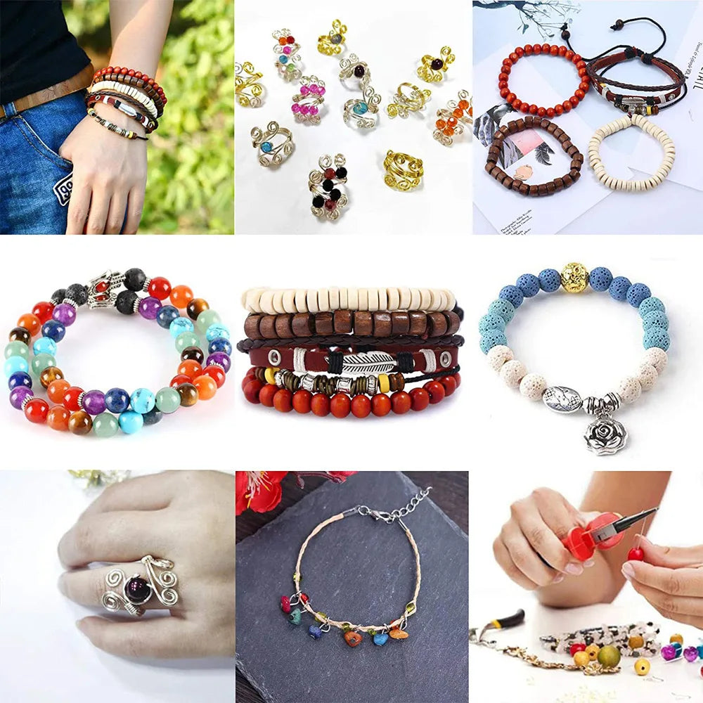 2456-Piece Deluxe Diy Bead Jewelry Making Kit With Beads And Findings