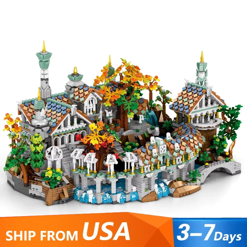 Barweer 4406 Pieces MOC Movie Rings Rivendell Castle Building Blocks