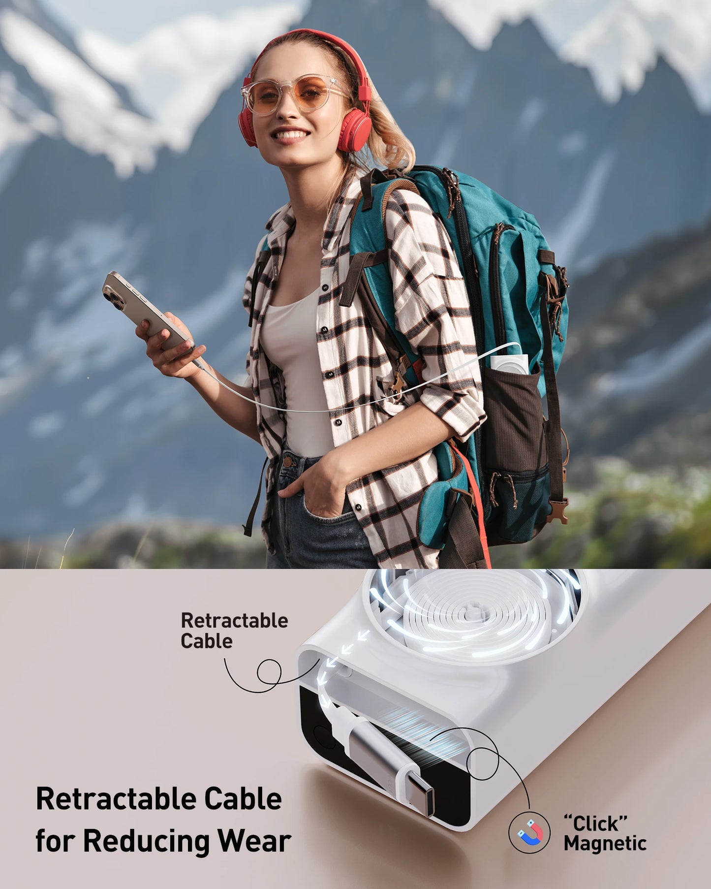 iWALK 20000mAh Power Bank 65W PD Fast Charging Cable