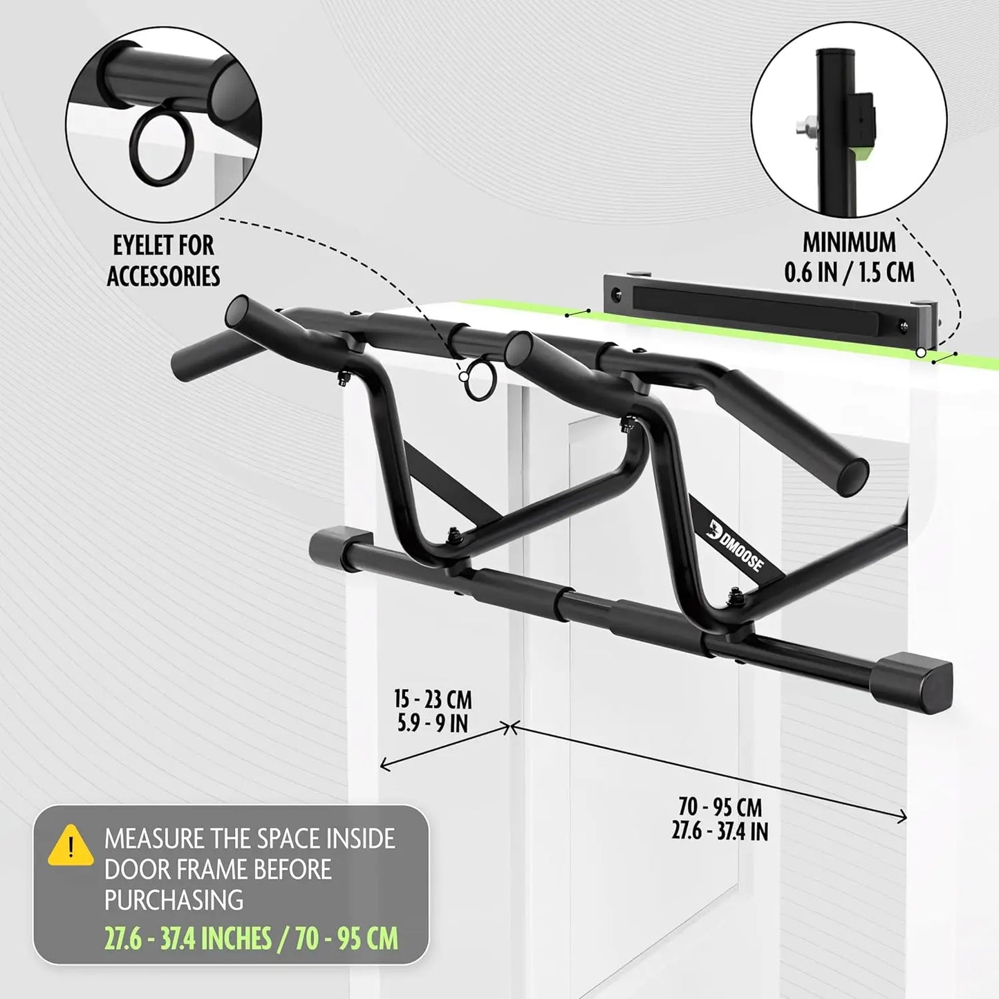 Doorway Pull Up Bar, No Screws Or Slipping, Multi Grip