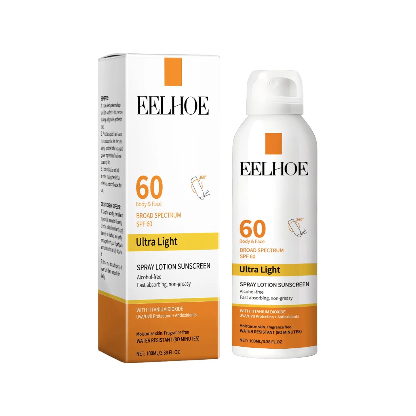 Eelhoe Vitamin E Sunscreen Spray Long Lasting Moisturizing Anti UV