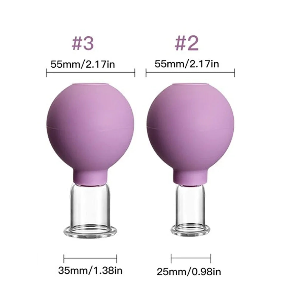 Rubber Cupping Facial Massager Vacuum Cups For Face Lifting
