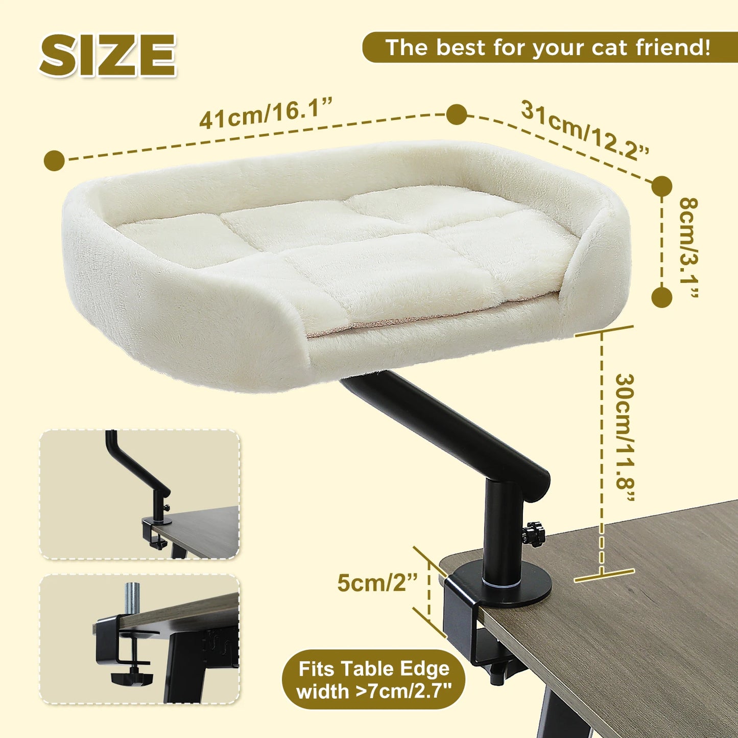 PAWZ Road 360 Degree Rotating Cat Desk Bed Plush Comfort