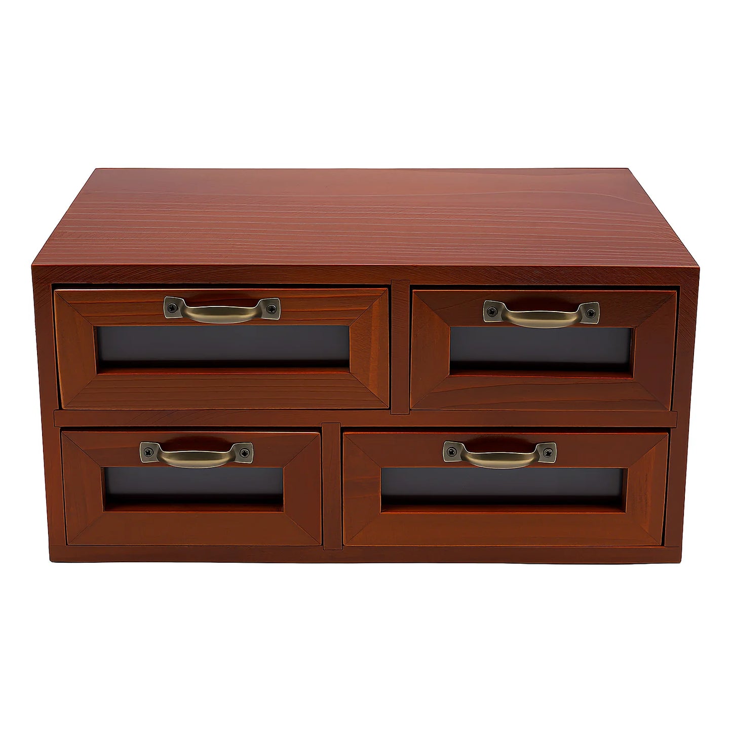Retro Wooden Desk Organizer With Drawers For Crafts And Jewelry