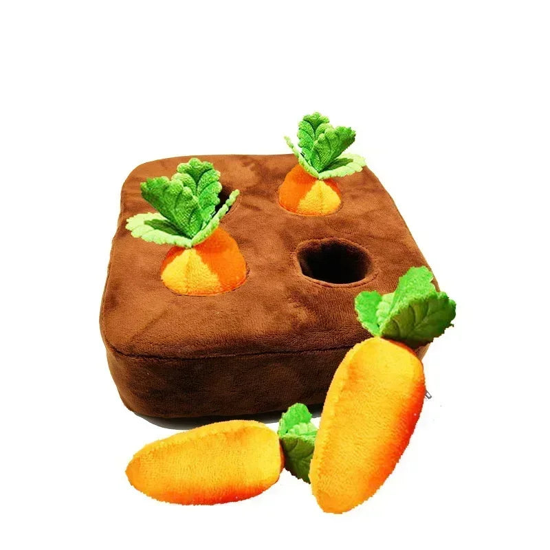 Dog Snuffle Mat Carrot Plush Toy Interactive Puzzle For Pets