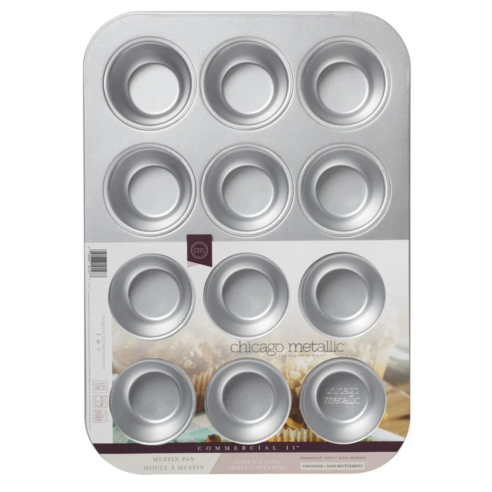 Commercial II Uncoated Muffin Pan Heavyweight Aluminized Steel Nonstick