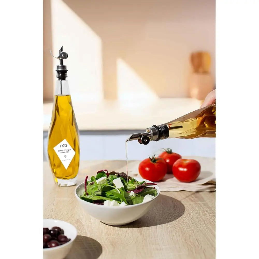 Bonjean Diamond Lux Olive Oil Bottle Dispenser Set Glass Pourer
