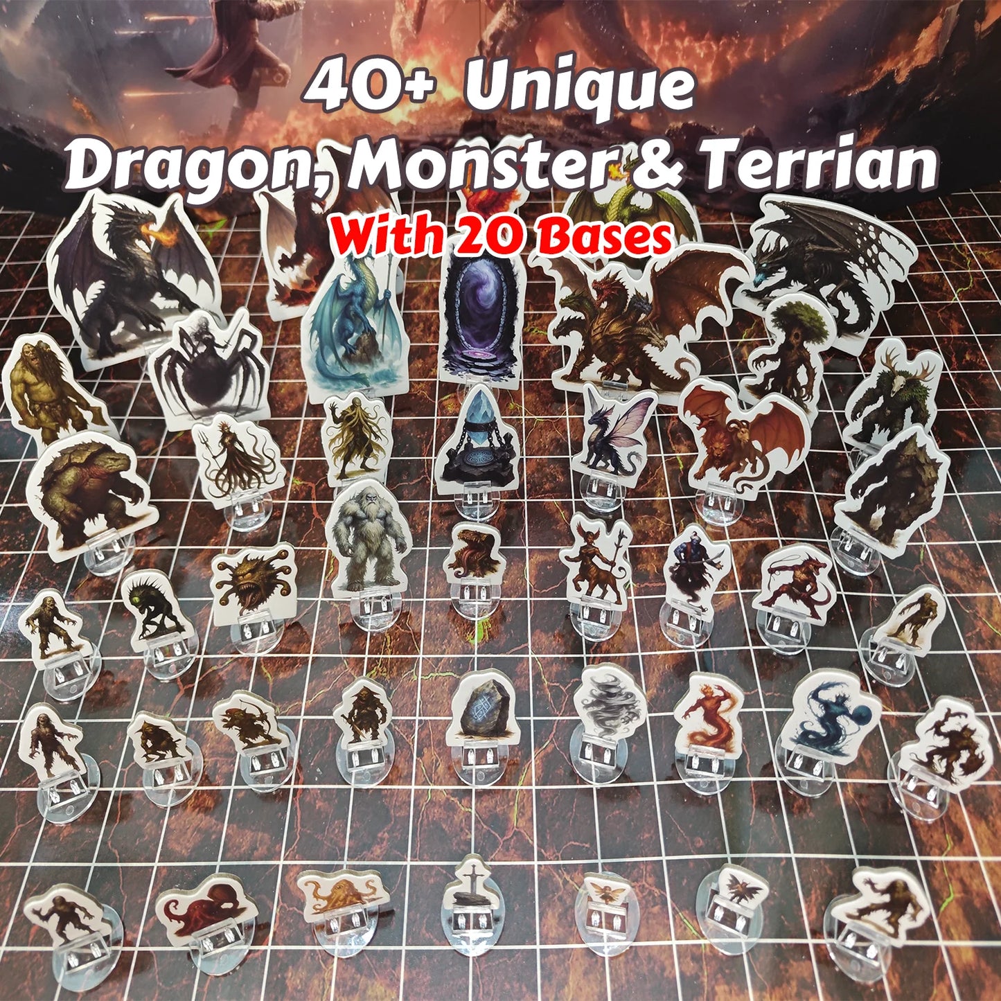 2D Tabletop RPG Miniature Set Cardboard Standee for DnD TTRPG
