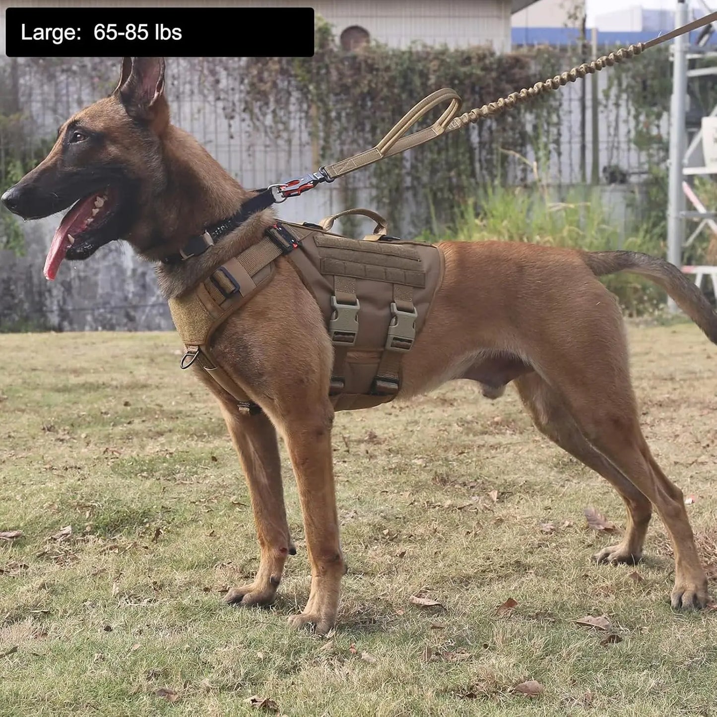 Tactical Dog Harness With 6X Buckle MOLLE Vest Handle