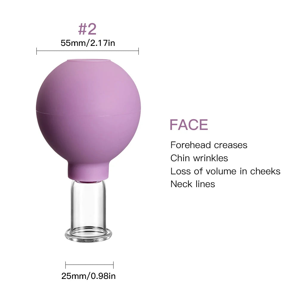 Rubber Cupping Facial Massager Vacuum Cups For Face Lifting