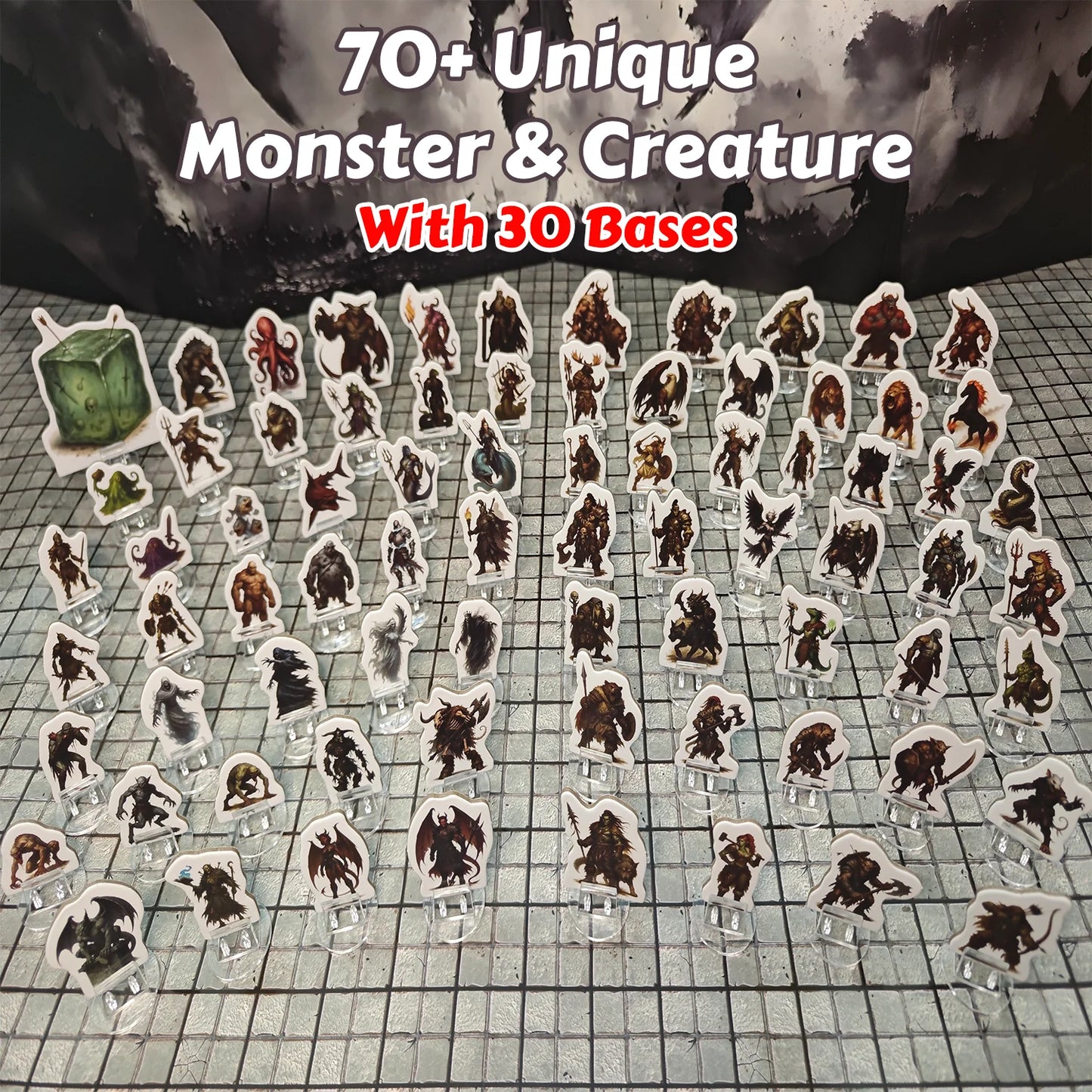 2D Tabletop RPG Miniature Set Cardboard Standee for DnD TTRPG
