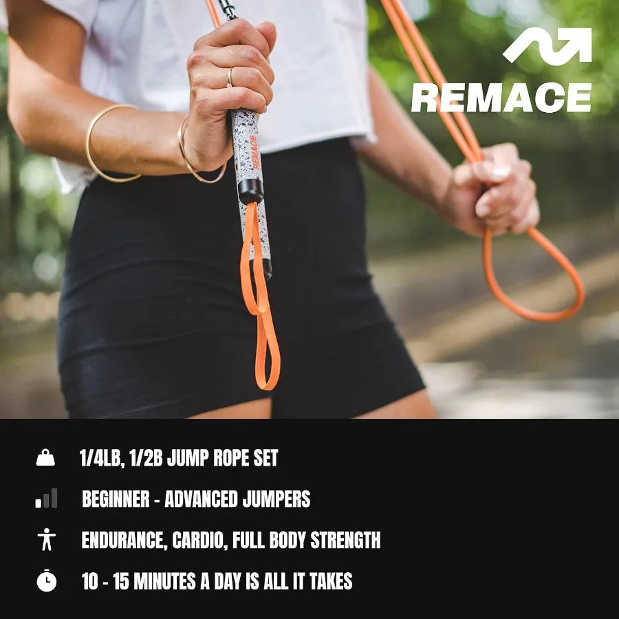 Weighted Jump Rope Set With Quarter Pound And Half Pound Weights Two Ropes