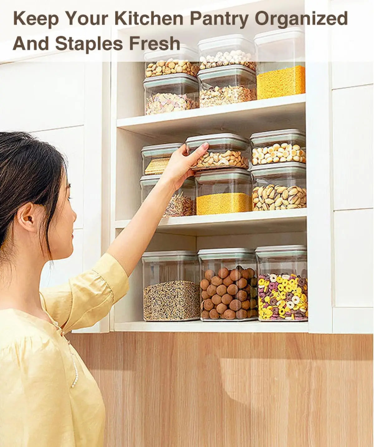 Airtight Pop Food Storage Containers Set With Lids, 12 Pieces