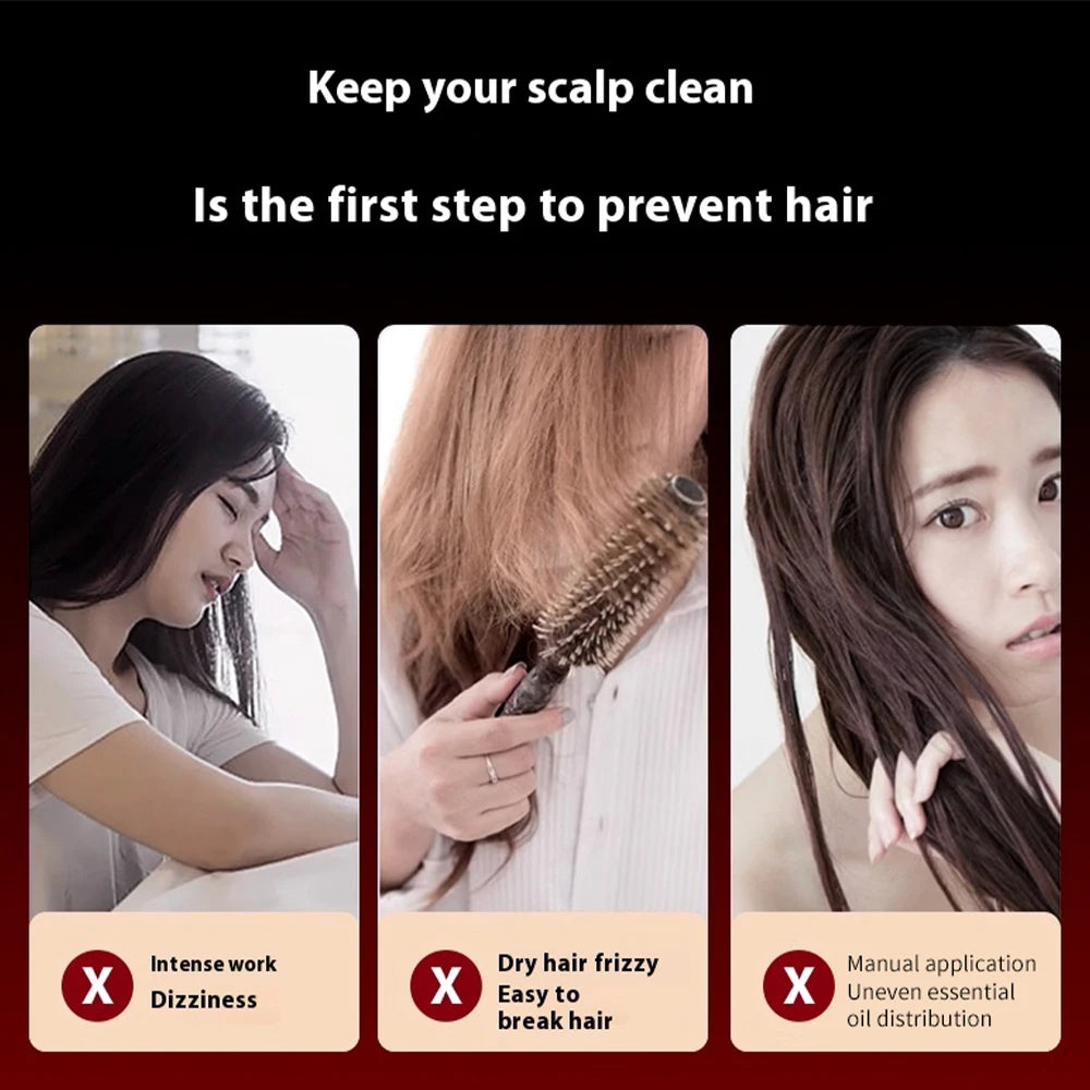 ForeverLily Electric Vibration Massage Scalp Brush With Red Light
