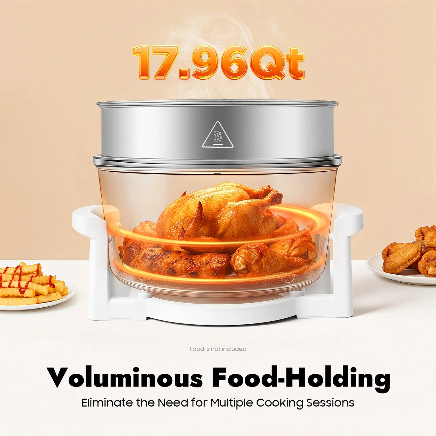 Visual Air Fryer 110V 1200-1400W 360 Degree Hot Air Circulation