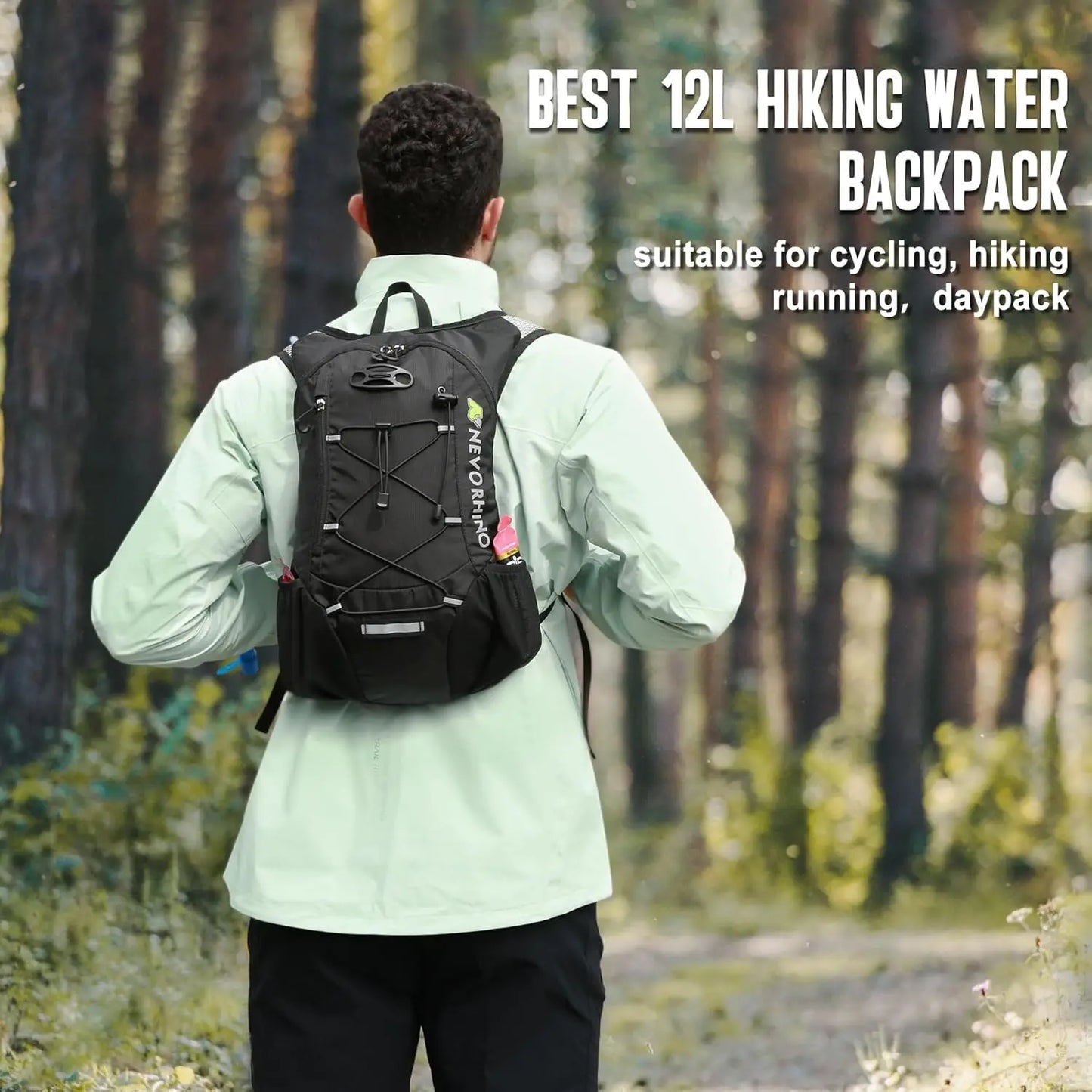 Lightweight Hydration Backpack With 2L Leakproof Water Bladder