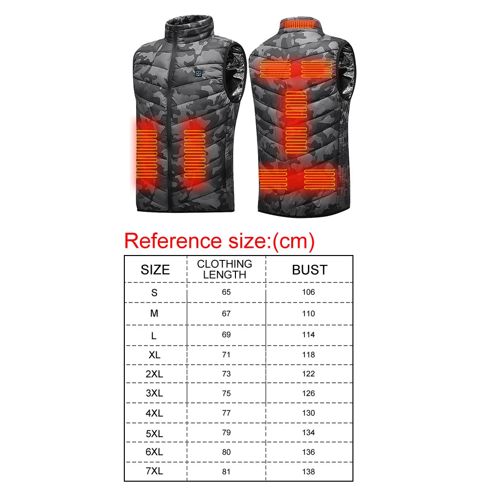 Sikiwind 9 Areas Heated Vest Jacket Men Women Thermal